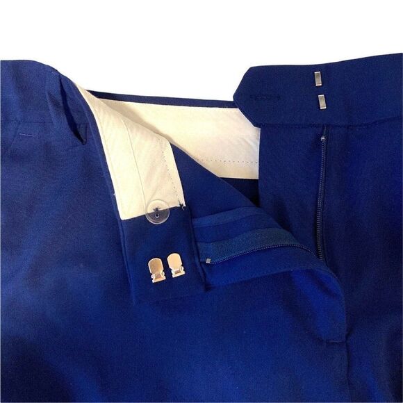 SUNG Alfred Sung Womens BLUE Mid Rise Slim Capri Crop Pant Pockets Size 18 I - Picture 4 of 7